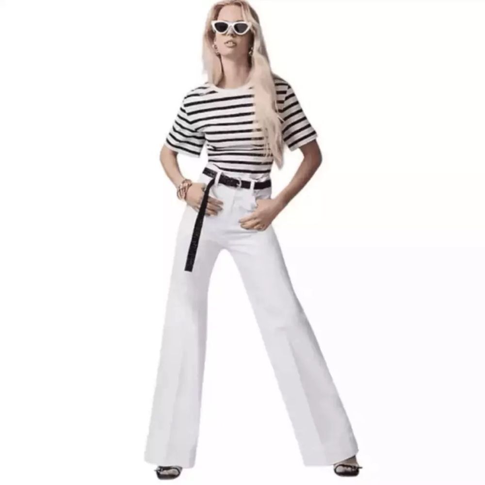 J Crew Wide-leg denim trouser in white Womens Size 27